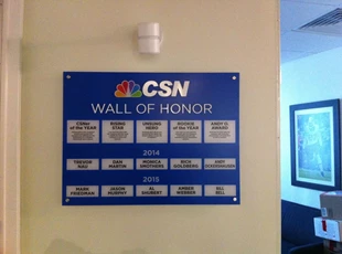Wall of Fame for Comcast Sportsnet in Bethesda, MD 