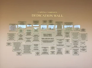 Donor Dedication Wall for Har Shalom in Potomac, MD 
