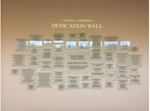 Donor Dedication Wall for Har Shalom in Potomac, MD 