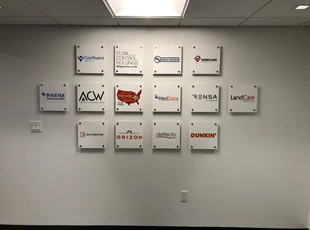 acrylic panels with standoffs wall mounted display custom printed