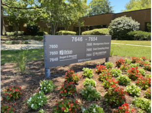 Custom installed directory post and panel outdoor sign