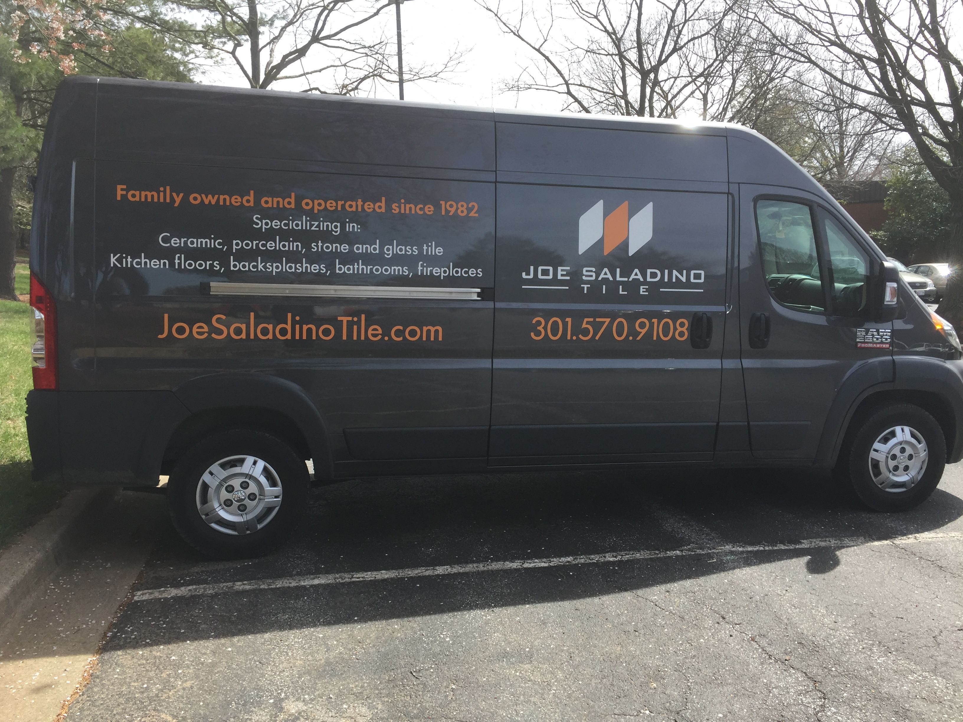Vinyl Lettering for Joe Saldino Tile