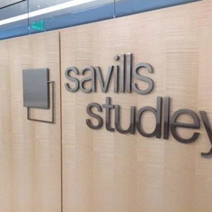Indoor Flat Cut Metal Dimensional Lettering for Savills Studley