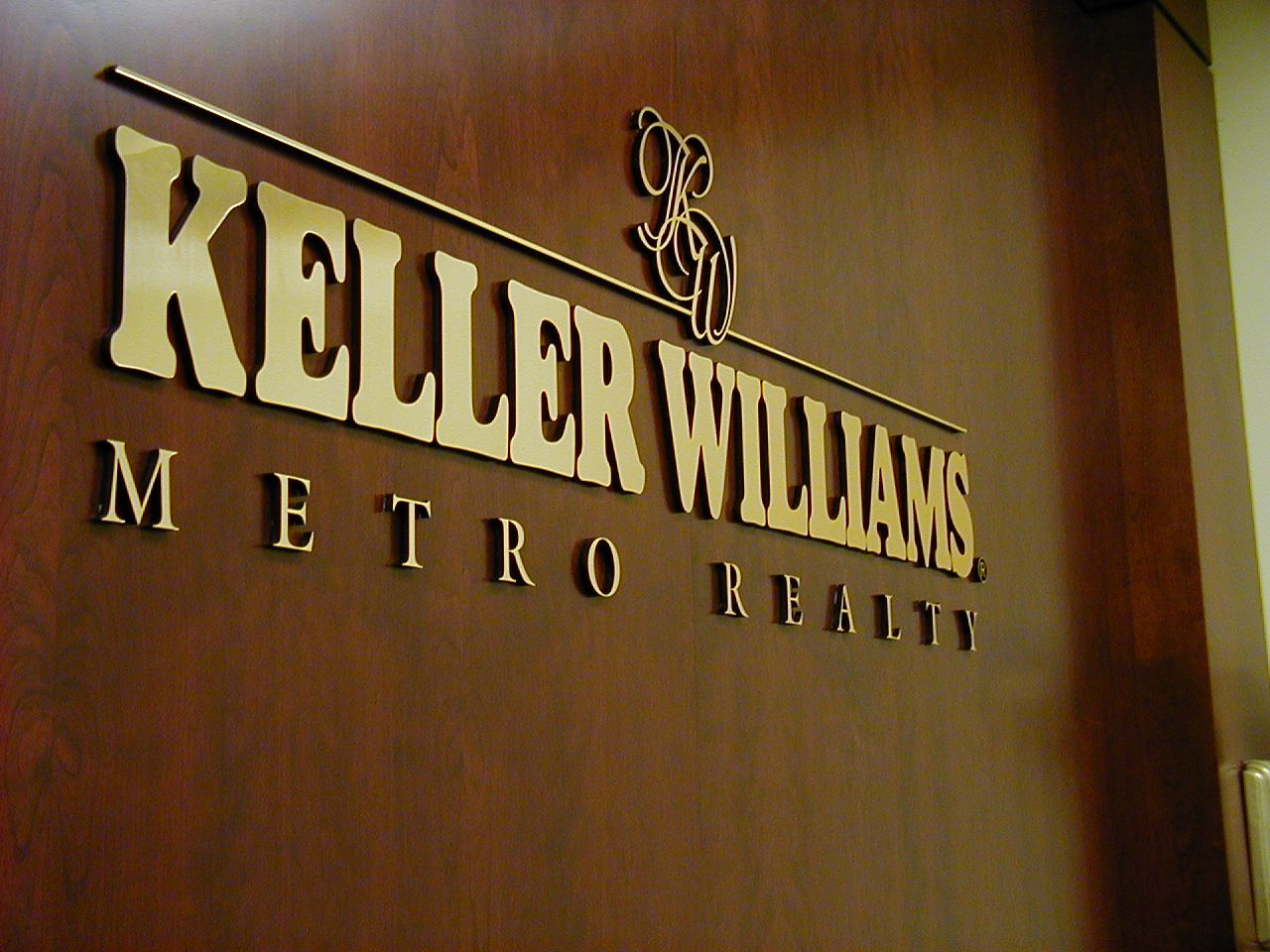 Black Acrylic with Brushed Gold Aluminum Face Dimensional Lettering