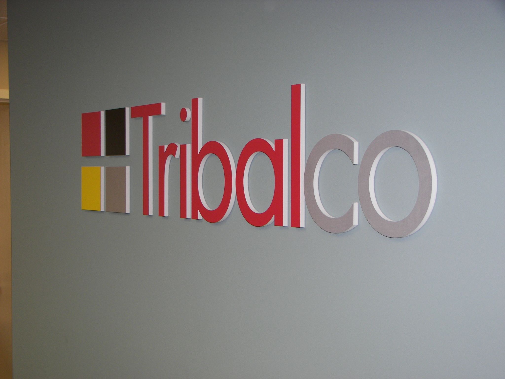 White Acrylic Dimensional Logo with Digitally Printed Face