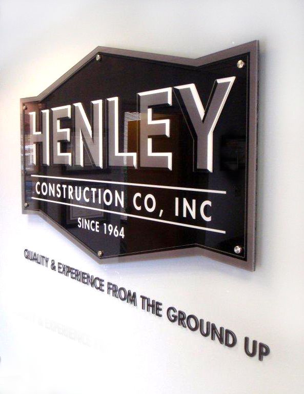 Henley Construction Lobby Sign