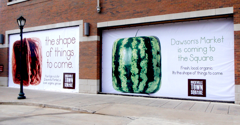 Large Banners Announcing the Upcoming Store.