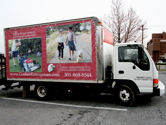 Box Truck with Banner Graphics