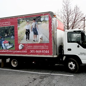 Box Truck with Banner Graphics