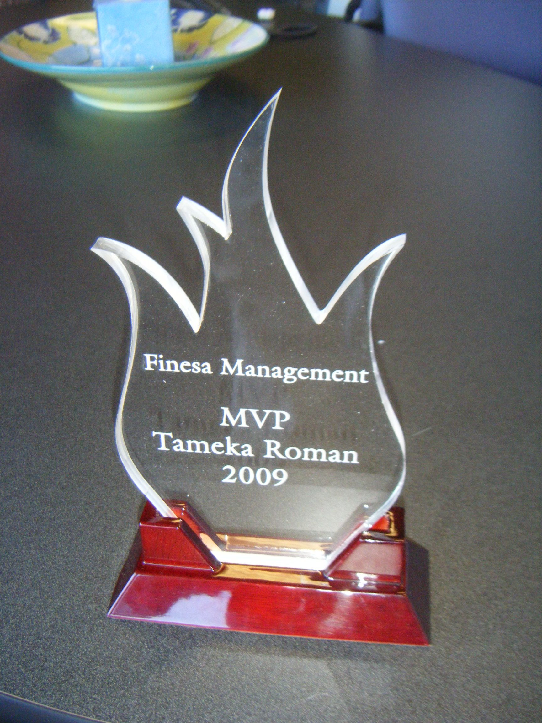 custom cut and engraved acrylic award