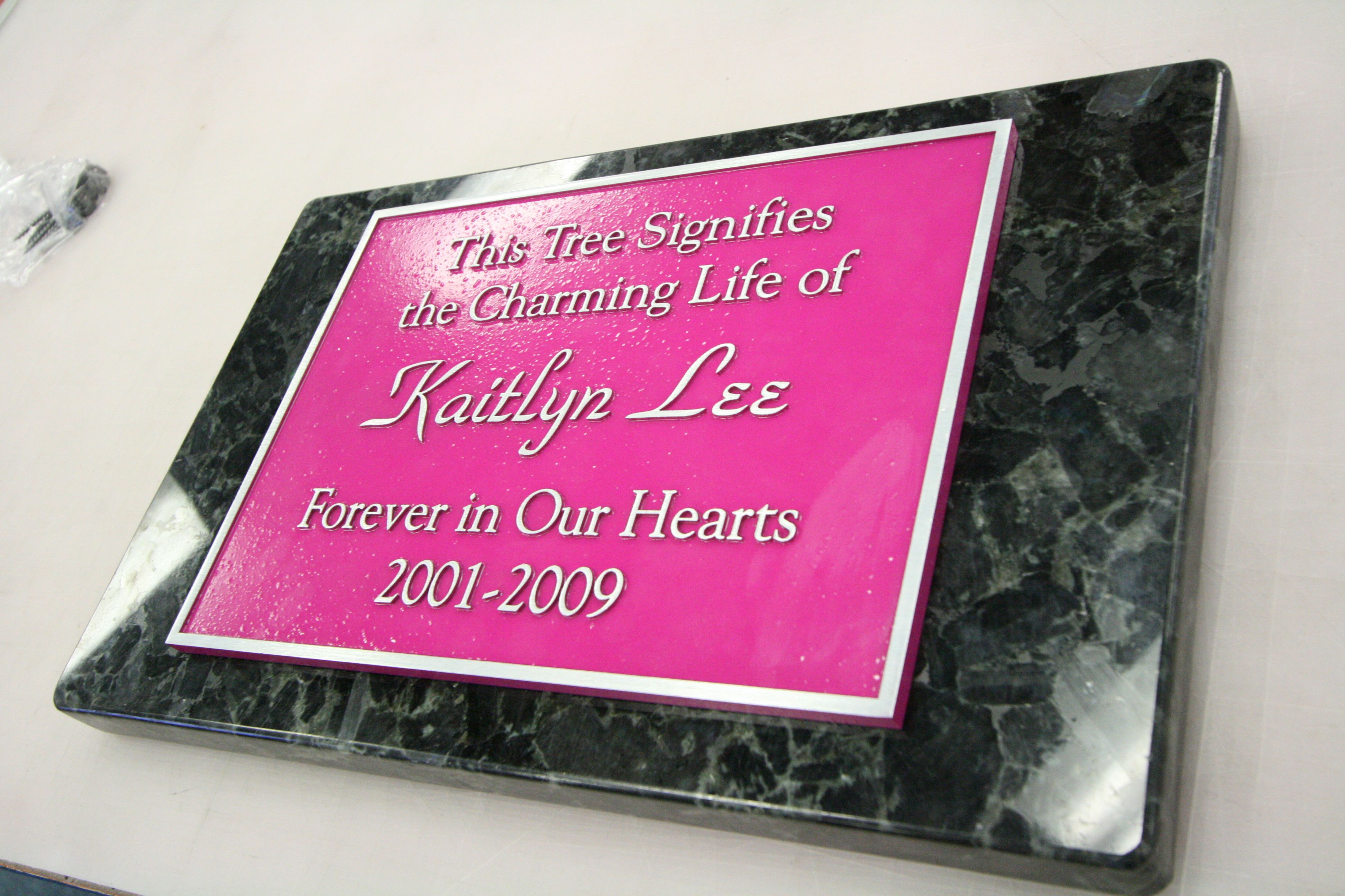 custom memorial plaque remembrance plaque