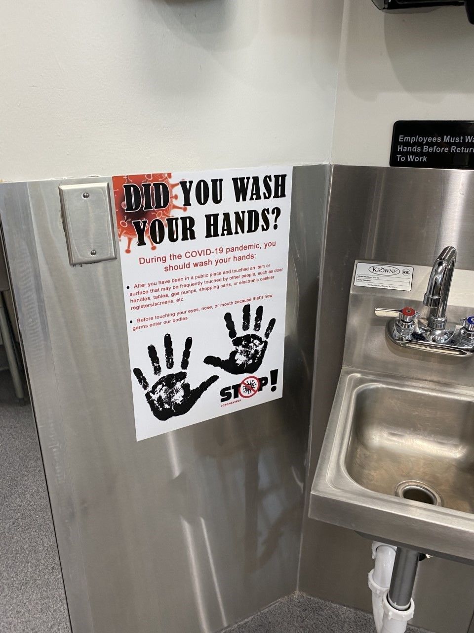 covid 19 wash hands informational health and safety sign