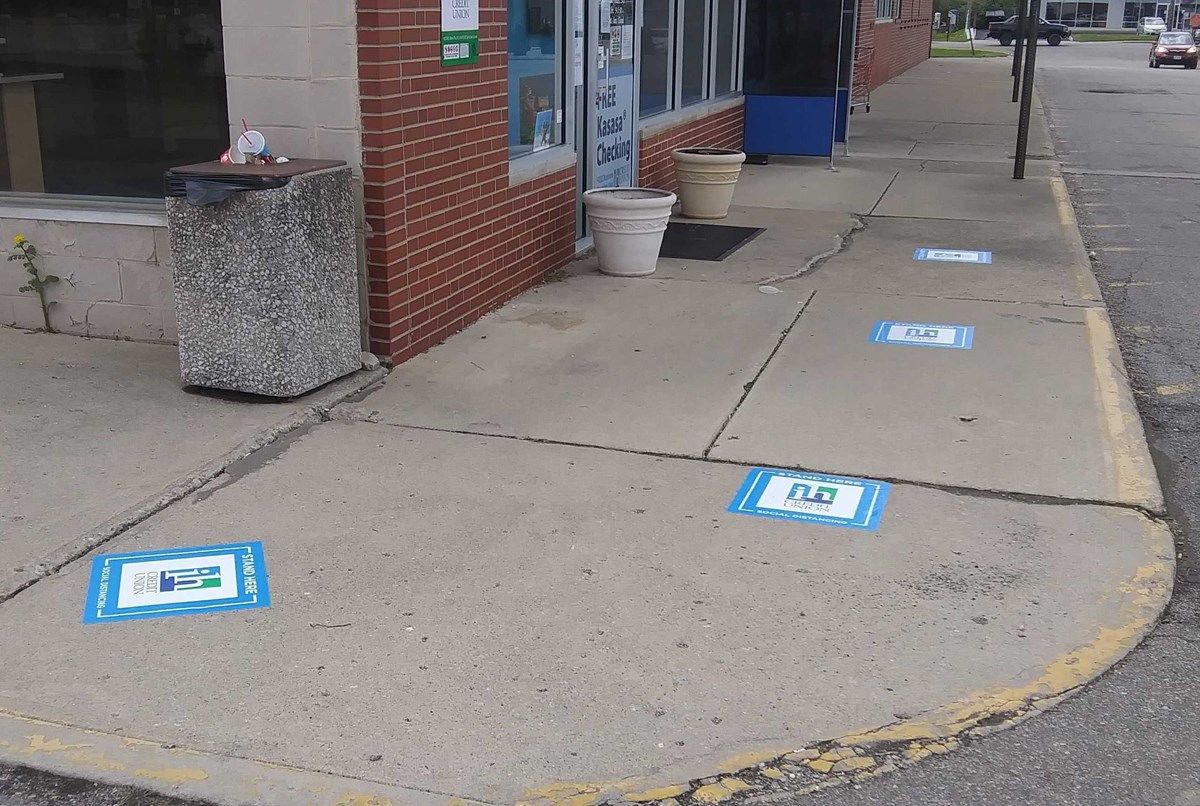 social distancing signs and graphics floor stickers and decals
