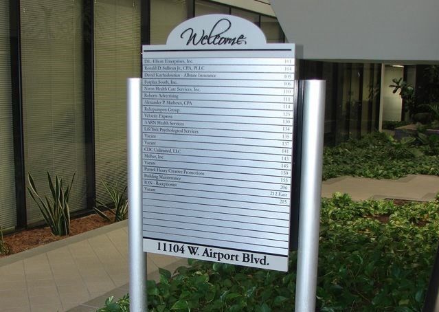 post and panel outdoor directory sign room numbers