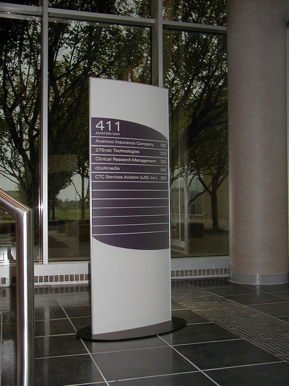 directional lobby sign room numbers locations
