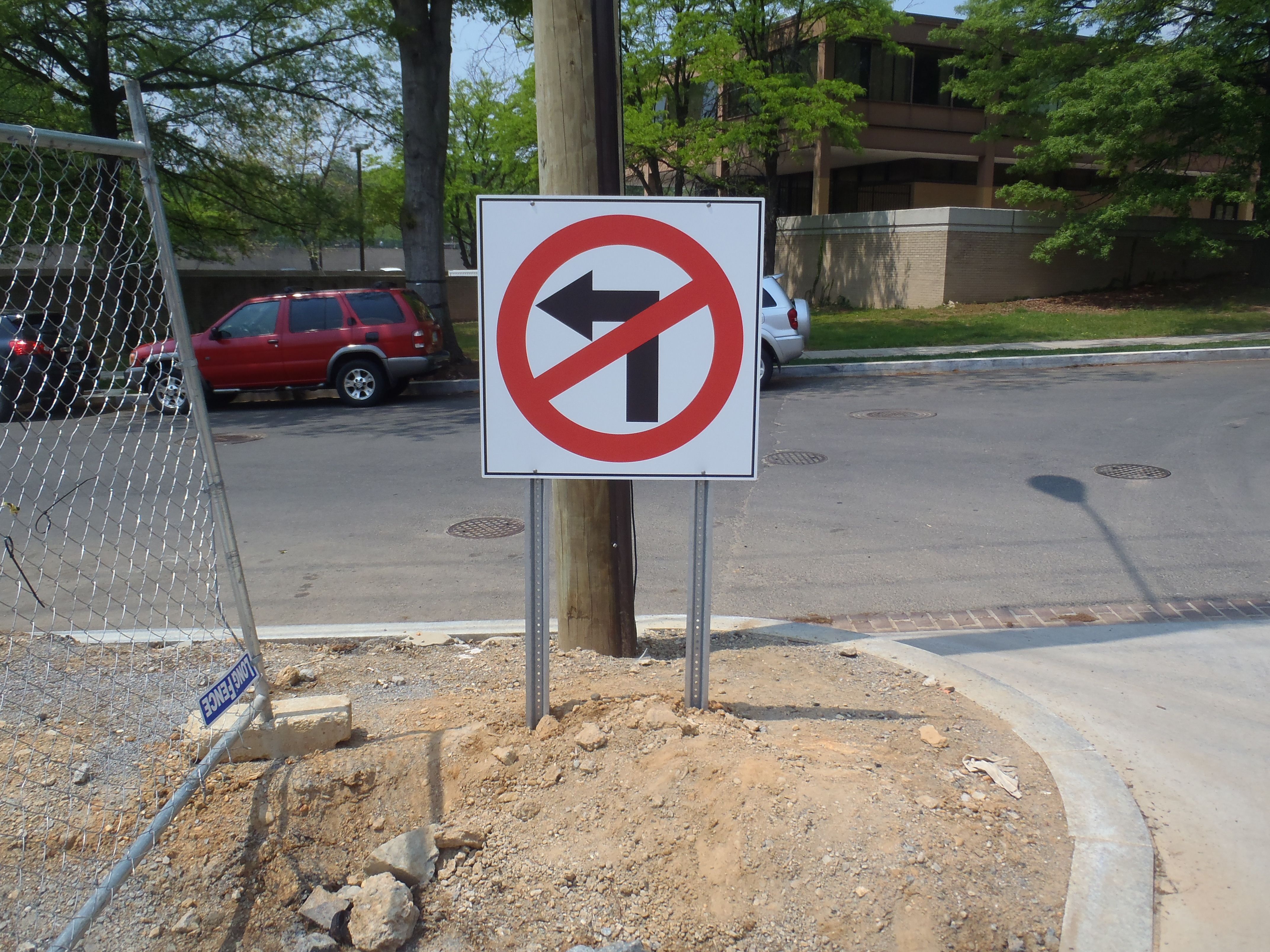 no turn metal street sign road sign