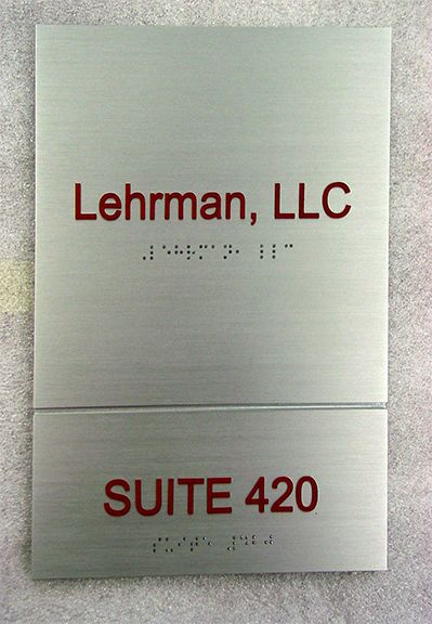 custom ADA regulatory sign braille sign