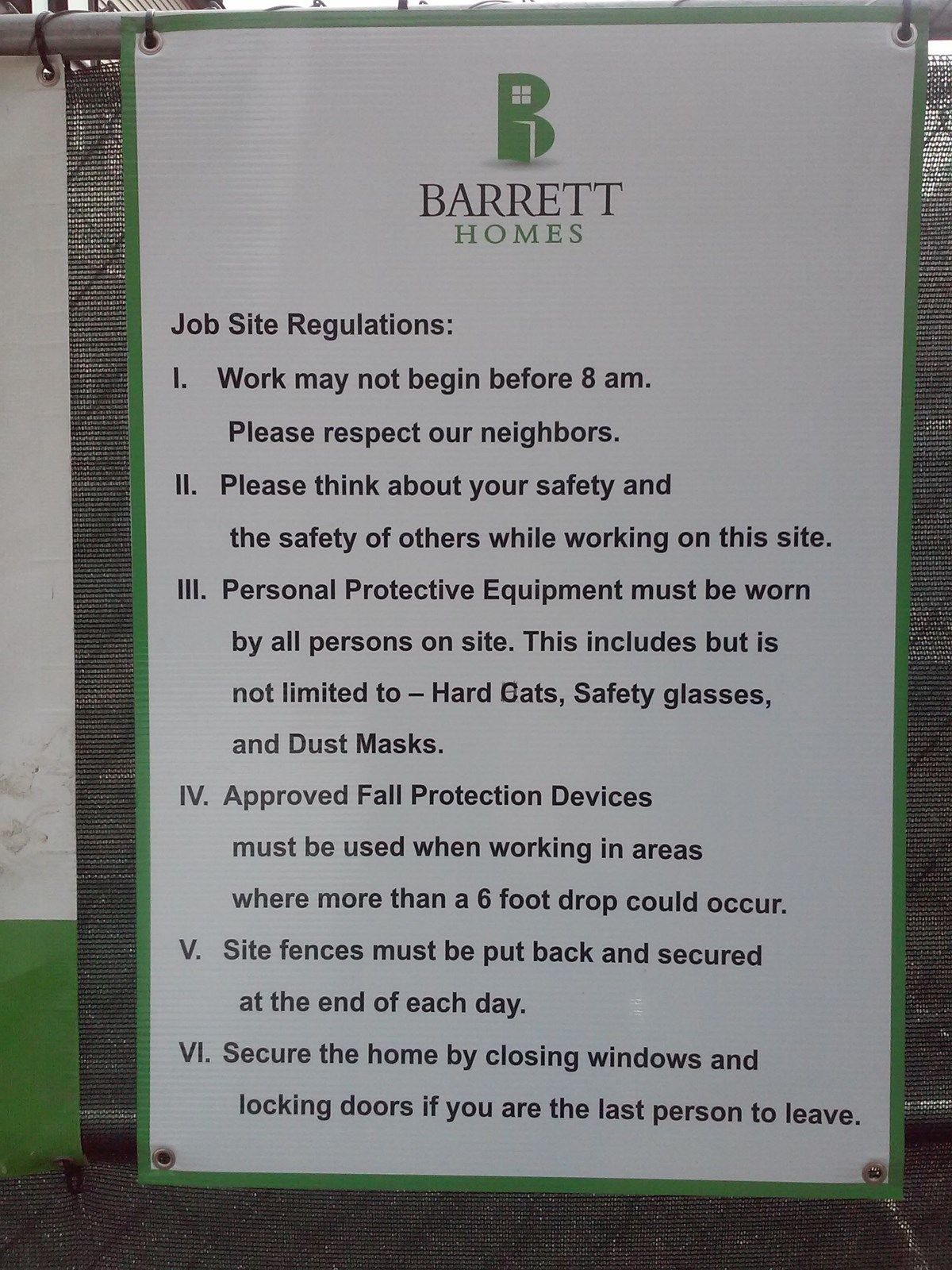 regulatory job site sign