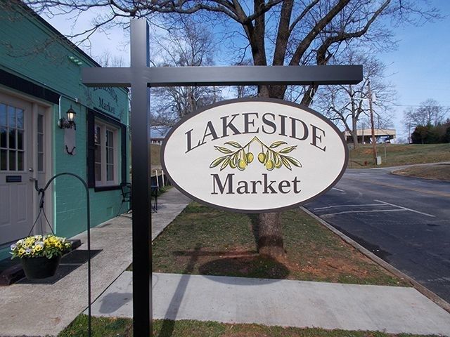 hanging routed wooden custom business sign