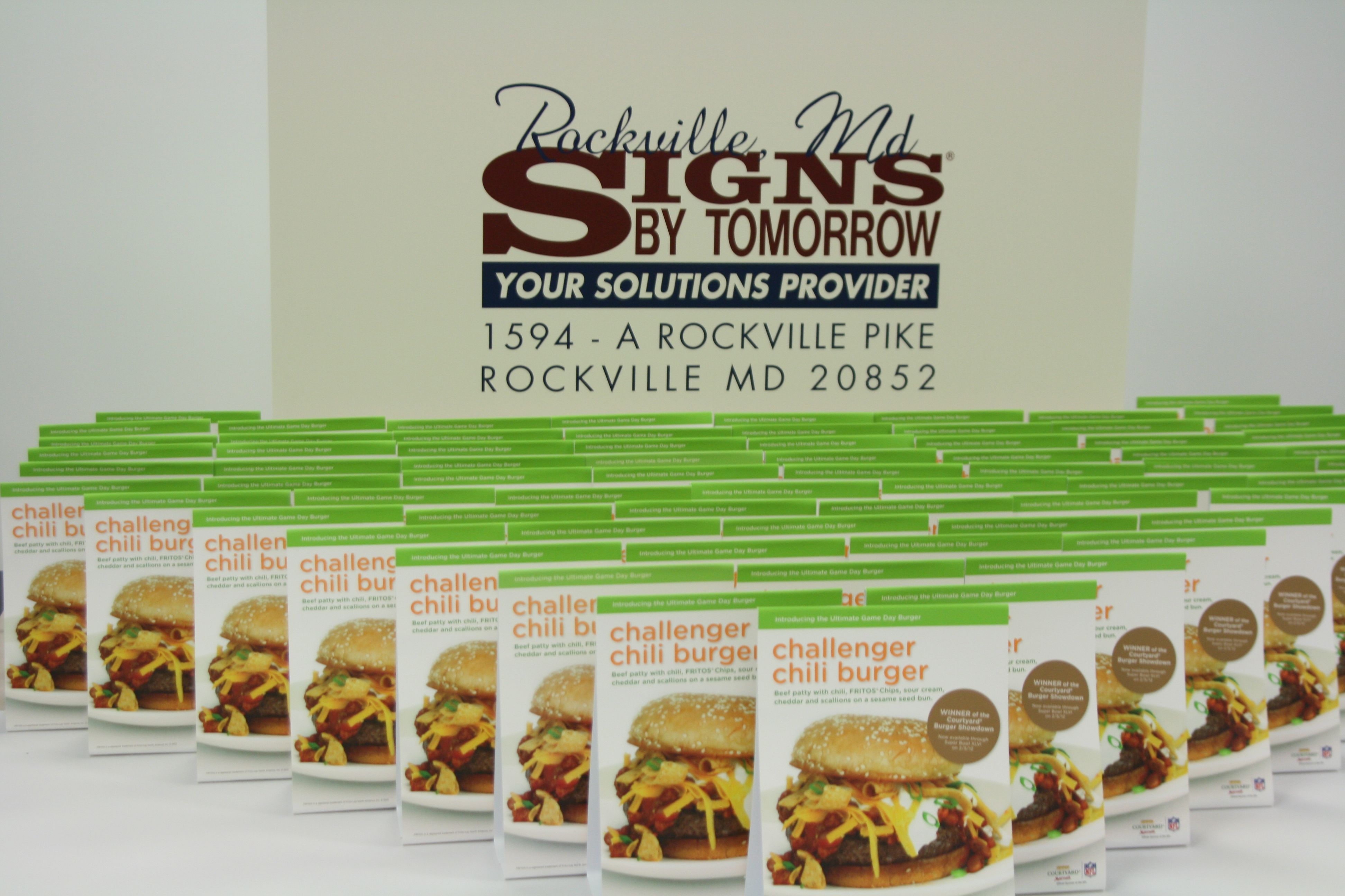 table tents custom printed heat bent countertop signs