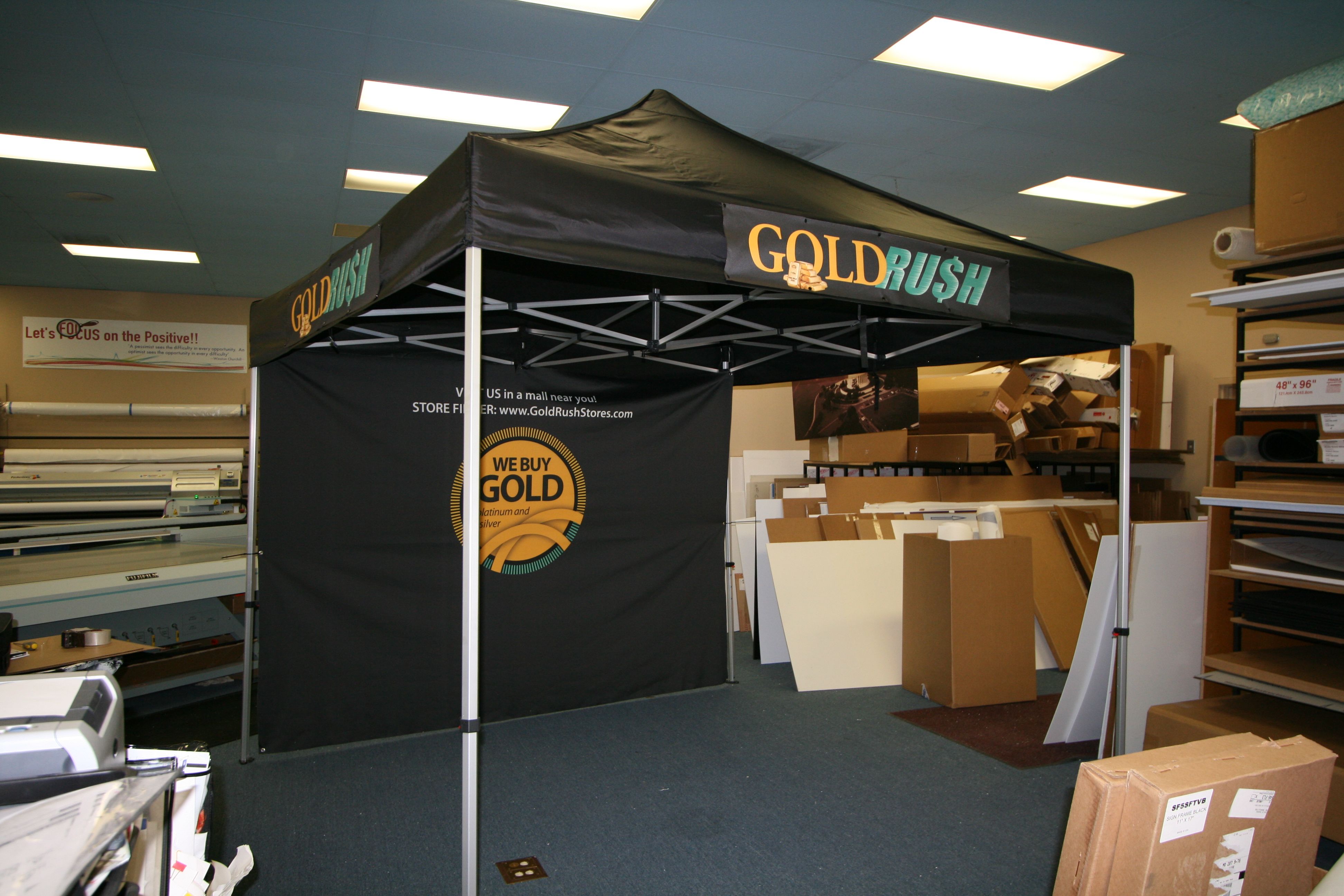 custom print tradeshow tent business logos on tent