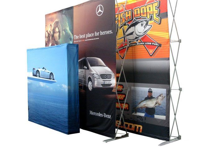 custom printed pop up tradeshow backdrops, displays, and booths