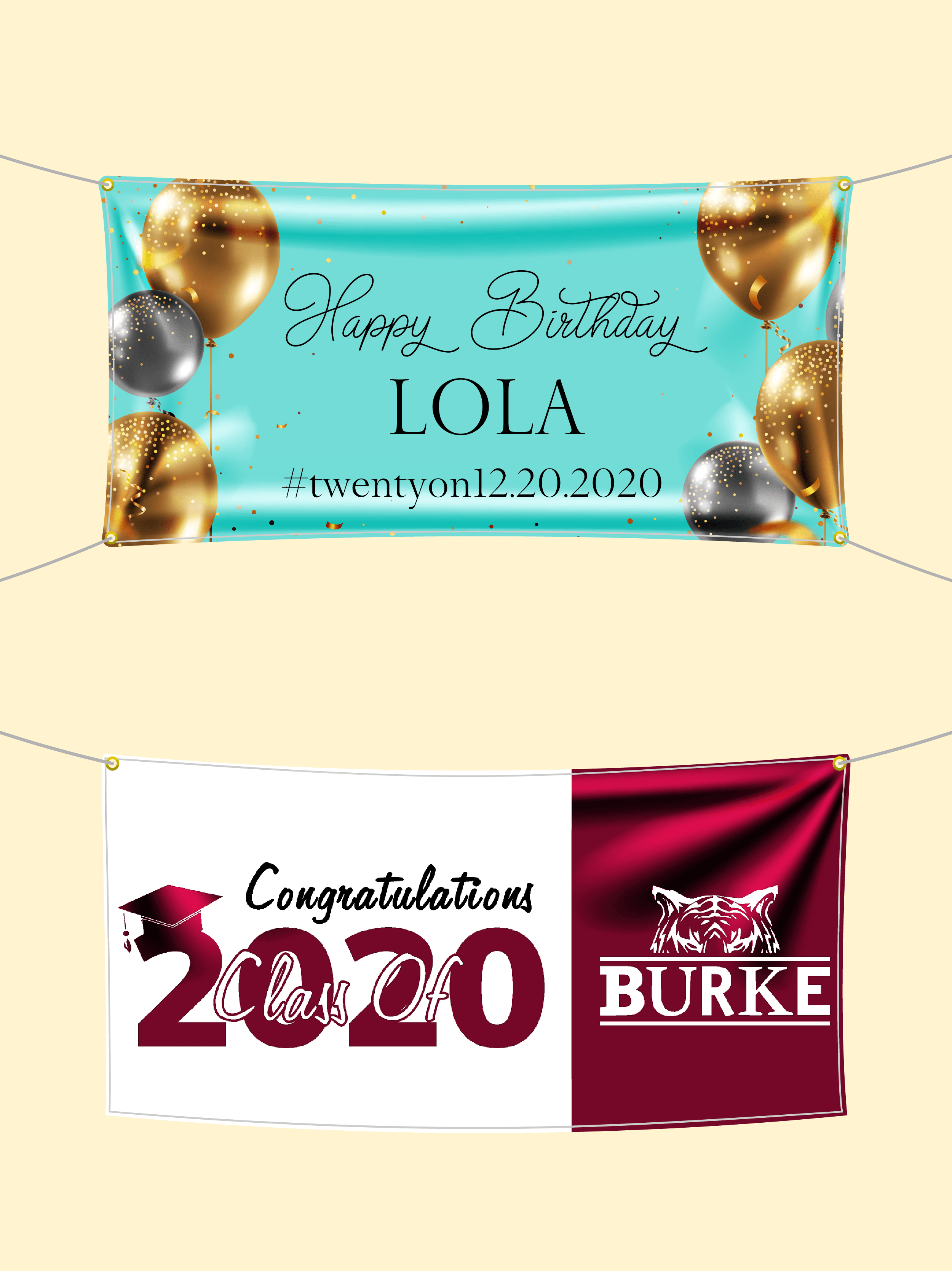 custom personalized birthday banner graduation banner 