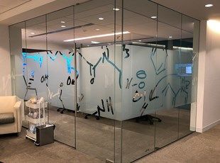 custom cut frosted privacy window film