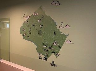 custom cut and printed wall decal county map