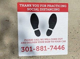 custom printed social distancing floor graphics vinyl decals
