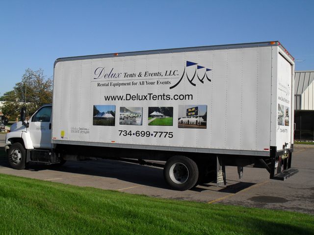 Delux Tent Box Truck Lettering