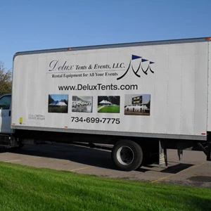 Delux Tent Box Truck Lettering
