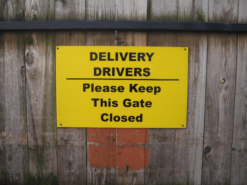 Black vinyl on Yellow Corrugated