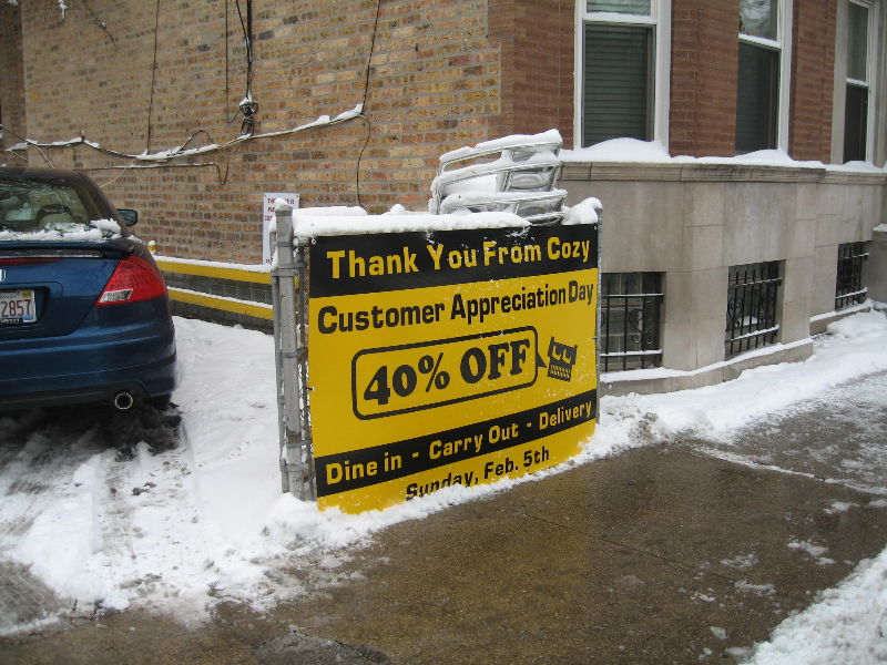 Black vinyl on Yellow Corrugated