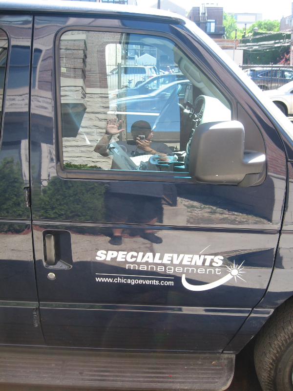 Lettering put on a vehicle