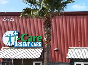 dimensional lettering, logo, illuminated, light, urgent care, icare, murrieta, signs by tomorrow, murrieta, inland valley, southern california
