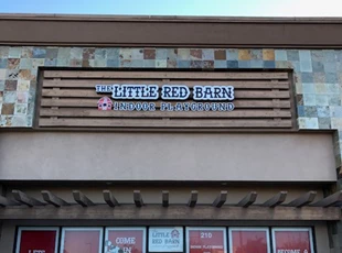 dimensional lettering, logo, illuminated, light, little red barn, murrieta, playplace, signs by tomorrow, temecula, inland valley, southern california