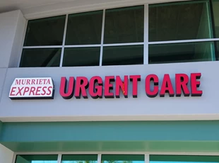 dimensional lettering, logo, illuminated, light, urgent care, express, murrieta, signs by tomorrow, temecula, inland valley, southern california