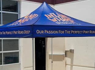 custom canopy, pop-up, tent, inland wharf, brewery, murrieta, signs by tomorrow, temecula, inland valley, southern california