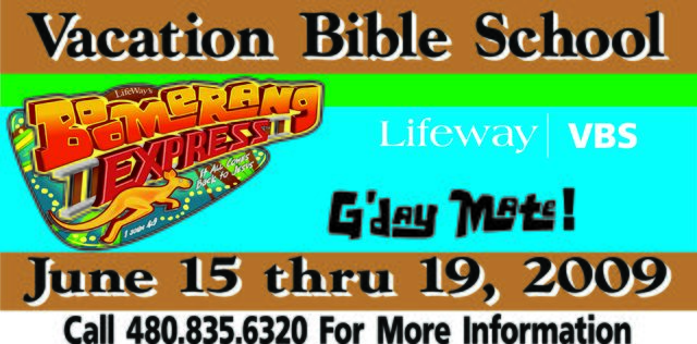Banner for Vacation Bible School