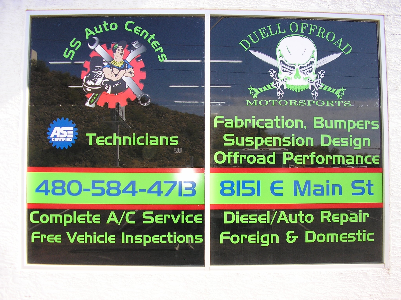 window lettering for Self Service Auto