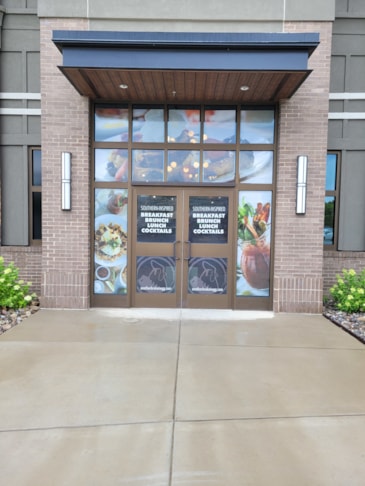 Perforated Window vinyl helps you take advantage of your storefront advertising space! This material allows limited visibility in while still allowing you to see out.  A great way to provide privacy or to block the bright southern sun!