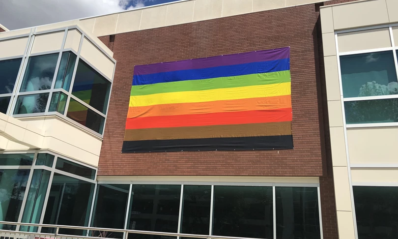 BSU Pride Banner on Student Union Building