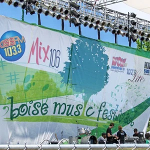 A 20' x 40' band scrim makes a big statement at the Boise Music Festival