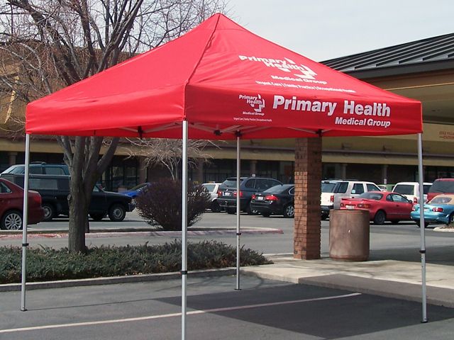 Canopies can be done with one color imprints or even full color printing
