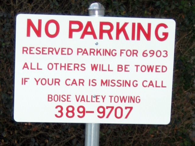 Protect your property with appropriately posted traffic and parking signs