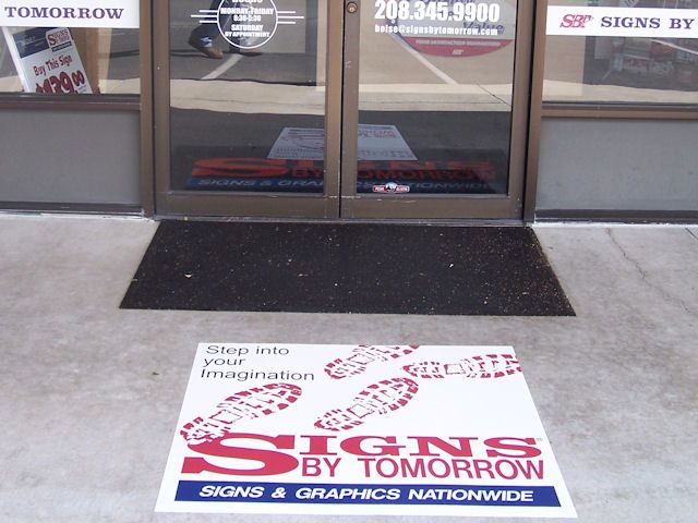 Sidewalk graphics can get the attention of passersby.