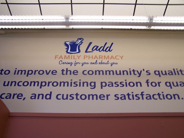 Wall lettering and graphics help to communicate the business commitment