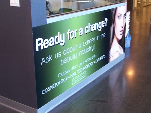 Wall murals work in all kinds of spaces, from full rooms to partial walls like this one