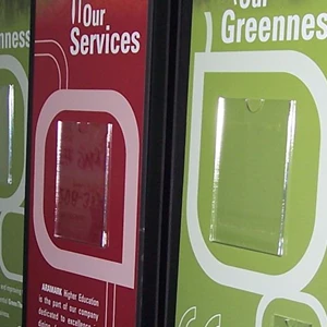 Clear acrylic pockets applied to the signs provide a way to dynamically change information